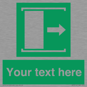 Custom sign safe condition Door slides right to open